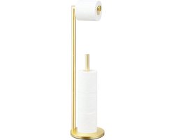 Gouden toiletrolhouder standaard voor badkamer toiletpapier opslag, roestvrij staal vrijstaande toiletrolhouder 4 papierrollen