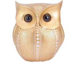 Gouden Uil Standbeeld voor Thuisdecoratie en Cadeau voor Uilenliefhebbers - Woonkamer, Slaapkamer en Kantoor - Boekenplank Accessoire met Verfijnde Details