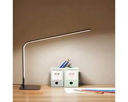 GoudenGracht Scandinavisch Bureaulamp - Bureaulamp Led - 3 Lichtkleuren - Dimbaar - Mightnight black