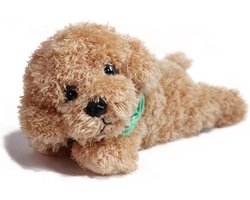 Goudgele Poedel Knuffel - Dierenknuffels - Zachte & Realistische Pluche - 11 Inch - Veilig & Gewatteerd - Slaapknuffel - Cadeau voor Kinderen - Schattig Speelgoed - Huisdier Hond - Verjaardagscadeau - Knuffel Kussen - Premium Pluche - Kerstcadeau