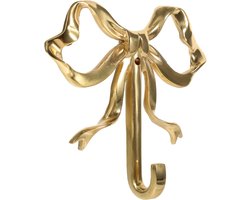 Goudkleurige kapstok met strik, multifunctionele wandhaak voor mantel, hoed en handdoek - woondecoratie - Afmeting 52 x 5 63 inch