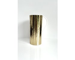 Goudkleurige waterkan - metaal - 28cm hoog