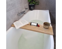 GoudmetHout De Slimme Badplank Basic - Licht Eiken - 75 cm - Badrek - Badkamer Accessoires Hout