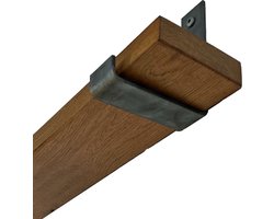 GoudmetHout Massief Eiken Wandplank - 40x10 cm - Donker eiken - Industriële plankdragers L-vorm UP zonder coating - Staal - Wandplank hout