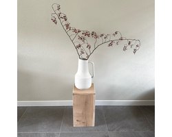 GoudmetHout® Planten Sokkel - 50cm Hoog - Houten Zuil - Plantentafeltje voor Binnen - Plantenkrukje - Licht Eiken Pilaar