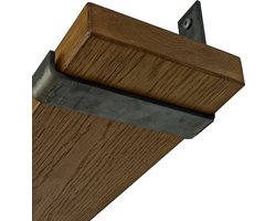 GoudmetHout® Wandplank Industrieel - 40 x 15 cm Muurplank - Donker Eiken Hout - Decoratie Wandrek & Boekenrek - Hangplank Keuken - Wall Shelf + 2 Plankdragers van Ruw Staal