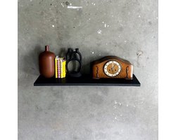 GoudmetHout - Zwevende wandplank - Blinde montage - eiken - 180 x 25 cm - zwart eiken - zwevende boekenplank - Incl. bevestiging