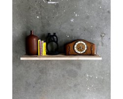 GoudmetHout - Zwevende wandplank - Blinde montage - eiken - 220 x 25 cm - licht eiken - zwevende boekenplank - Incl. bevestiging