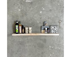 GoudmetHout® Zwevende Wandplank Industrieel - 100 x 10 cm Muurplank - Licht Eiken Hout - Decoratie Wandrek & Boekenrek - Hangplank Keuken - Floating Wall Shelf met Blinde Montage