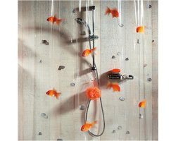 Goudvis Oranje Douchegordijn - 100% PVC - 180x200cm - Transparant