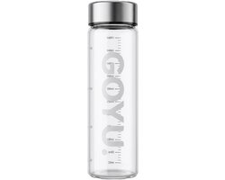 GOYU Glazen drinkfles 500 ml Glas Transparant - Waterfles - Glazen fles - Drinkfles glas - Bidon - Sportfles - RVS dop - Fles - Glas