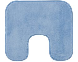 Gözze - Premium antislip badmat met uitsparing, RIO, 100% microvezel, ideaal als toiletbekleding voor staande toiletten, 50 x 45 cm - Blauw