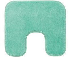 Gözze - Premium antislip badmat met uitsparing, RIO, 100% microvezel, ideaal als toiletbekleding voor staande toiletten, 50 x 45 cm - Mint