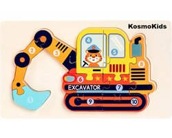 Graafmachine educatief peuter speelgoed - kinderpuzzel 13 x 22,5 stukjes leren puzzelen - Kinderspeelgoed - Montessori Puzzel - Cadeautip - Speelgoed 1 jaar - Speelgoed 2 jaar - Speelgoed 3 jaar - Speelgoed 4 jaar - Sinterklaas - Kerst - Cadeau