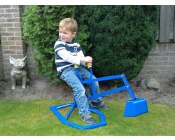 Graafmachine zandbak - zandbak kraan - kinder graafmachine - blauw