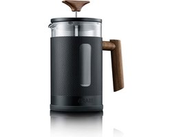 Graef Cafetière 800 ml. Glazen kan met zwart metaal en houten details