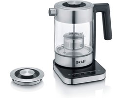 Graef WK350 waterkoker 1 l 2000 W Zwart, Roestvrijstaal, Transparant