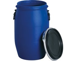 GRAF kunststof wijdhalsvat 60 liter blauw levensmiddelengeschikt