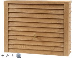 Graf regenton Woody 350 L Lightwood-met messing kraan-met vulautomaat voor ronde regenpijp