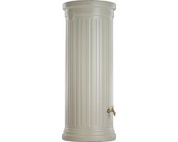 Graf regenton Zuil 1000 L beige -met kraantje-met vulautomaat voor ronde regenpijp