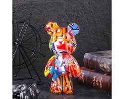 Graffiti Beer Hars Sculptuur - Decoratief Kunstfiguur - Voor Woonkamer, Slaapkamer, Kantoor, Boekenkast & Bureau - Type A