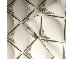 GRAFISCH 3D BEHANG | Optische Illusie - grijs wit - A.S. Création My Home My Spa