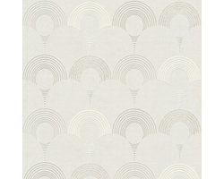 Grafisch behang 374801 vliesbehang licht gestructureerd met geometrische vormen glinsterend grijs zilver wit 5,33 m2