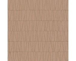 Grafisch behang Profhome 395065-GU vliesbehang gestructureerd met geometrische vormen en metalen accenten roze bronzen 5,33 m2