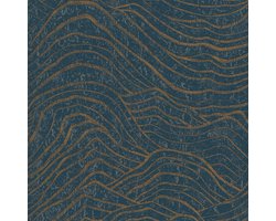 Grafisch behang Profhome 395074-GU vliesbehang gestructureerd met abstract patroon en metalen accenten blauw goud 5,33 m2