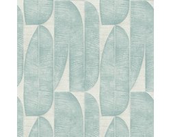 Grafisch behang Profhome 396585-GU vliesbehang licht gestructureerd design mat grijs blauw turkooisblauw 5,33 m2