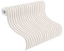 Grafisch vliesbehang grijs wit - fleece - 10,05 m x 0,53 m