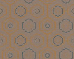 Grafisch Vliesbehang - Oranje Blauw Bruin - AS Creation Ethnic Origin