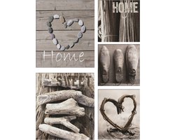 Graham & Brown Graham & Brown - Home Sweet Home - Canvassen set - Grijs - Max. 80x60 cm