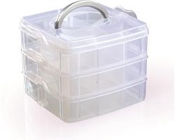 Graine Creative opbergtoren kunststof 3-laags 15x15x13 cm knutselbox.