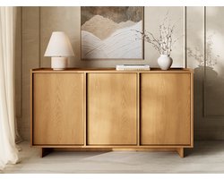 GrainGold – Dressoir Azumi – Karamel eiken - Met Deuren - Modern Scandinavisch Design - 147 cm