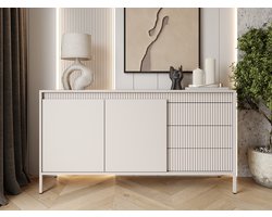 GrainGold – Dressoir Sorano – Beige - Met Deuren en Lades - Moderne Opbergruimte - 153 cm