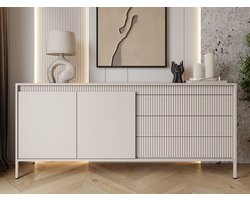GrainGold – Dressoir Sorano – Beige - Met Deuren en Lades - Moderne Opbergruimte - 187 cm