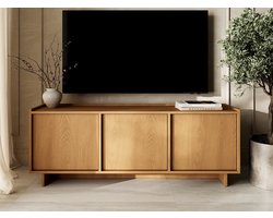 GrainGold – TV-Meubel Azumi – Karamel eiken - Met Deuren - Modern Scandinavisch Design - 147 cm