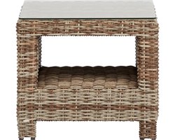 Gram sidetable, met glasplaat, naturel.