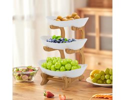 Gran Vida® - Fruitschaal - 3 Laags - Bamboe Standaard