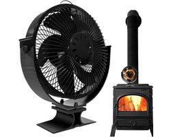 Gran Vida® - Openhaard Ventilator - Energiezuinige Warmteverdeling - Veilig en Duurzaam Design - Zwart