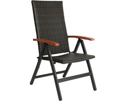 Gran Vida® - Tuinstoel met Verstelbare Rugleuning - Inklapbaar - Weerbestendig - Bruin