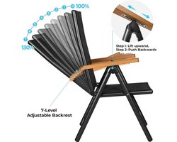 Gran VidaÂ® - 3-delige Balkonset - Tuinmeubel - Luxe Aluminium Stoelen - 7-standen Rugleuning - Lichtgewicht en Opvouwbaar - Inclusief Tafel - Ideaal voor Buiten