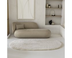 Grandstone Rabbit Fur Vloerkleed Ovaal - Ovaal Tapijt - 150 x 230 cm - Beige