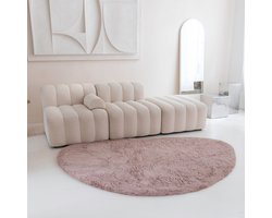 Grandstone Rabbit Fur Vloerkleed Stone - Stone Tapijt - 80 x 115 cm - Roze