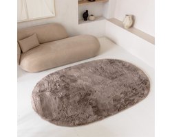 Grandstone Vloerkleed - Ovaal Tapijt - 80 x 120 cm - Taupe
