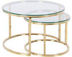 GRANGE - Salontafel set - Goud - Gehard glas