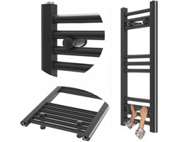 Granitan Badkamerradiator Breno - 30x70cm - Zwart - Ladderradiator - Handdoekradiator