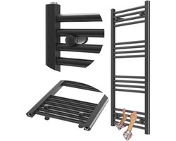 Granitan Badkamerradiator Breno - 50x110cm - Zwart - Ladderradiator - Handdoekradiator