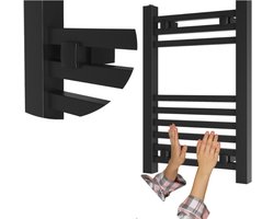 Granitan Handdoekradiator Bergen - 60x40cm - Zwart - Ladderdesign - Badkamer Verwarming - CV Radiator